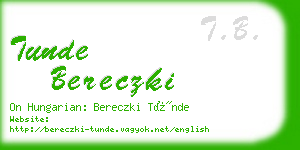 tunde bereczki business card